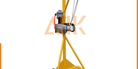 ALLK pneumatic mucking winch with pipe frame pole and suspension for ship tank cleaning 100kg to 300kg capacity