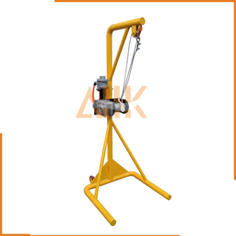 ALLK pneumatic mucking winch with pipe frame pole and suspension for ship tank cleaning 100kg to 300kg capacity