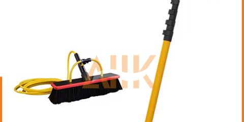 Water Feeded Telescopic Pole with Cleaning Brush