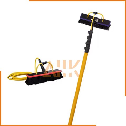 Water Feeded Telescopic Pole with Cleaning Brush